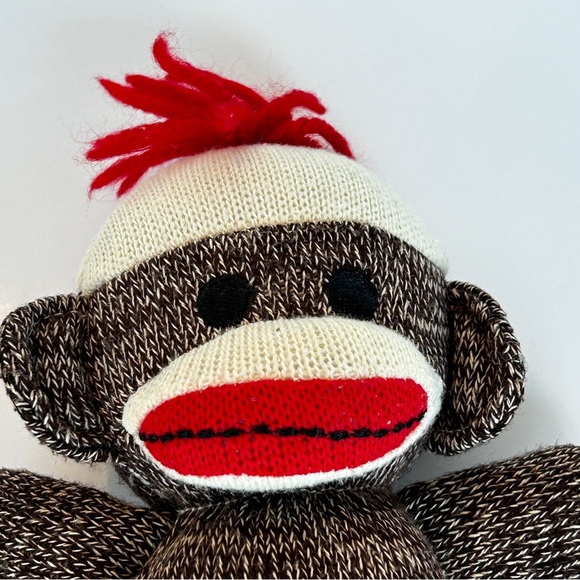 Schylling Brown Sock Monkey (2009) 8 inches/20 cm. Stuffed Animal - Picture 8 of 8